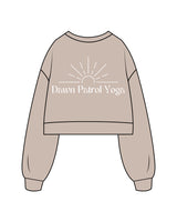 The Womens Crop Crewneck - Bone - Dawn Patrol - Left Chest & Back Center - White