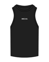 The Ribbed Full Length Tank - Black - MECHA - Center Chest - Embroidered White