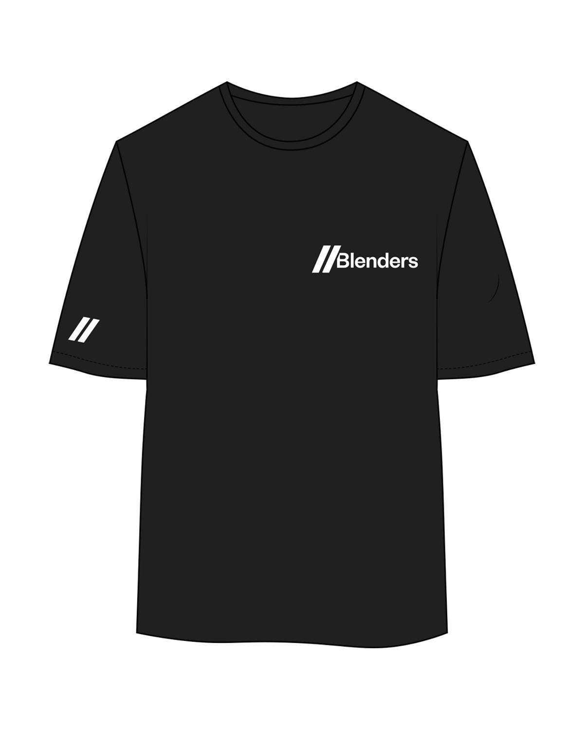 The Womens Oversized Tee - Black - Blenders - Left Chest & Right Sleeve - Printed - White