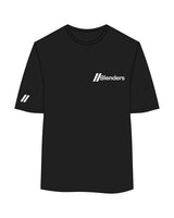 The Womens Oversized Tee - Black - Blenders - Left Chest & Right Sleeve - Printed - White