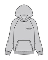 The Womens Hoodie - Storm - Uprise Hot Yoga - Left Chest Stacked - Hoodie - Printed - Washed Black