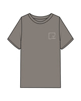 The Mens Heavyweight Tee - Washed Gray - Slo x Form - Left Chest - Printed - White