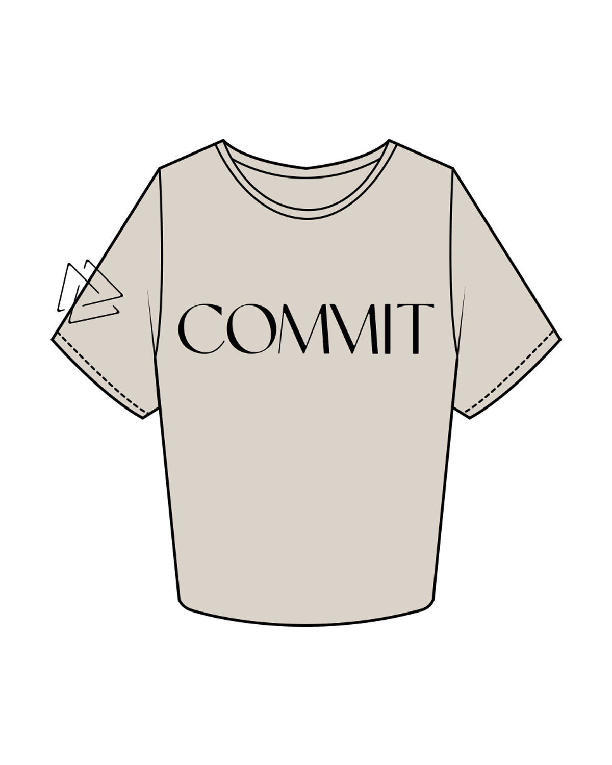 Commit Fitness - Bone on Black - Right/Center