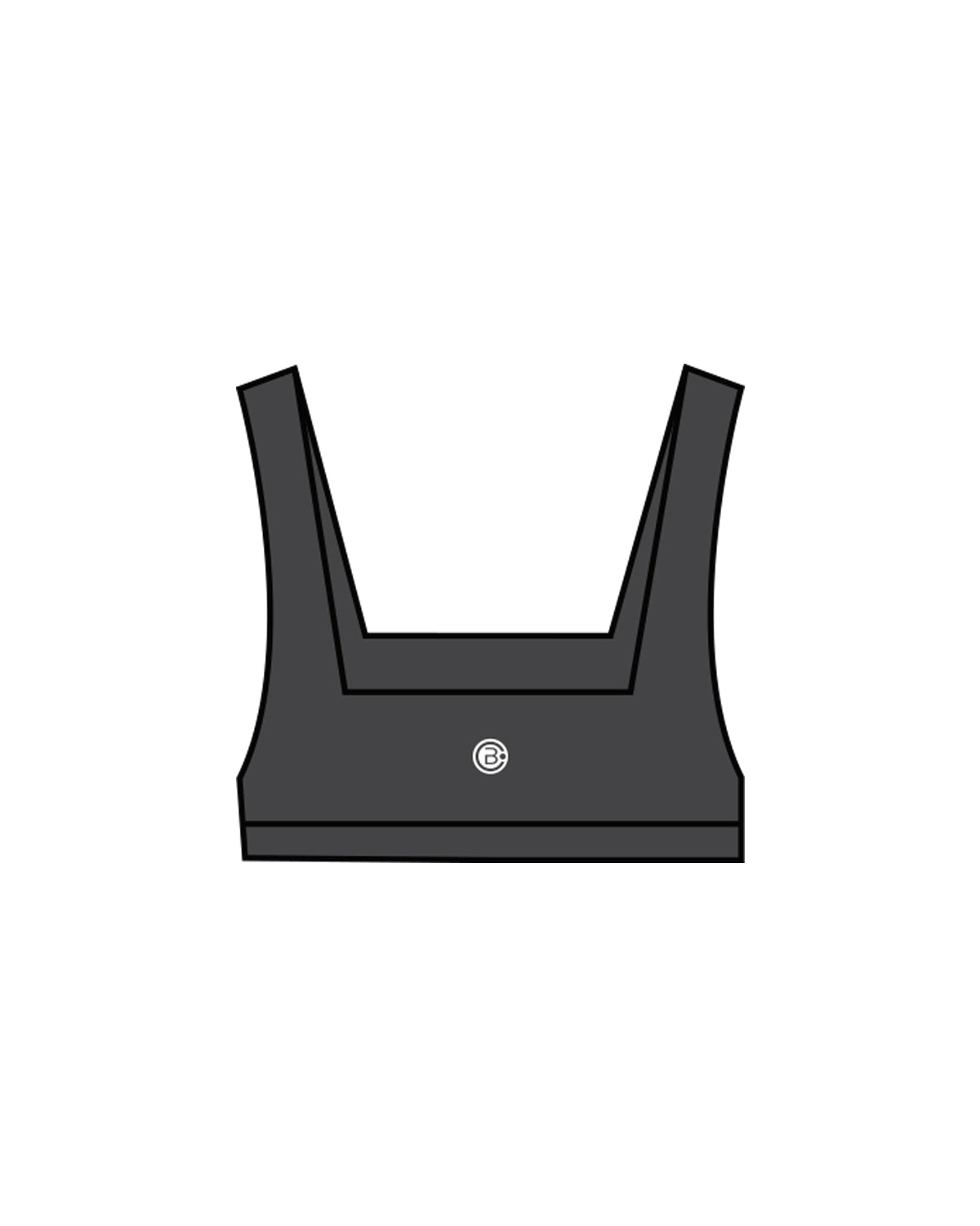 The Box Cut Bra - Pebble - CB Fit - Center Chest & Back Center - White