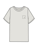 The Mens Heavyweight Tee - Washed Bone - Slo x Form - Left Chest - Printed - Black