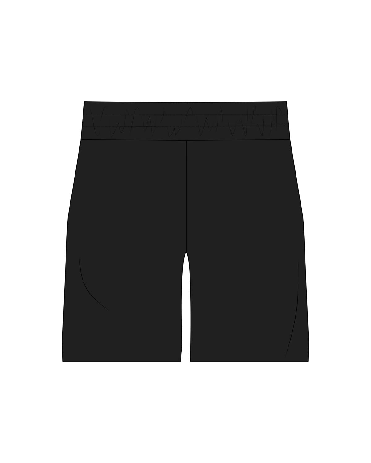 The Womens Jogger Shorts - Black - Studio 11 - Left Leg - Printed - White
