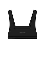 The Box Cut Bra - Black - Lagree House - Center Chest Stacked & Back Center - Instructor - White
