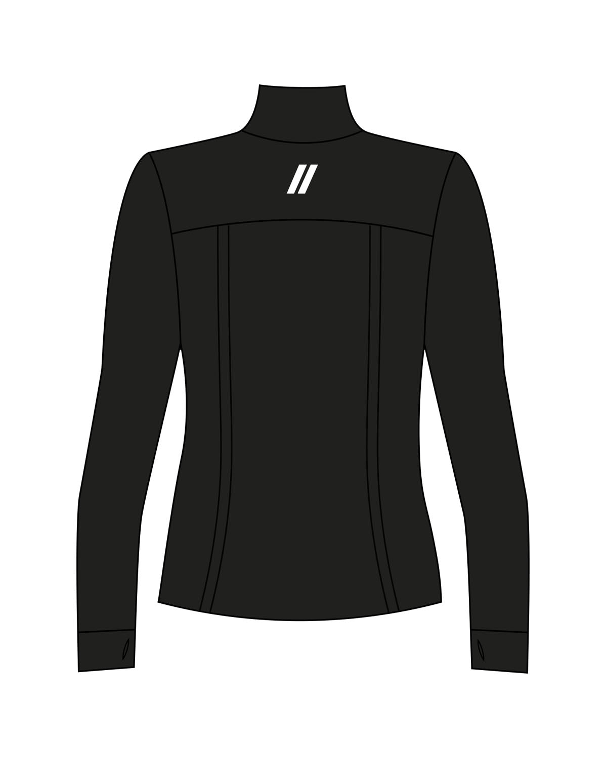 The Womens Zip Jacket - Black - Blenders - Left Chest & Back Neckline - Printed - White
