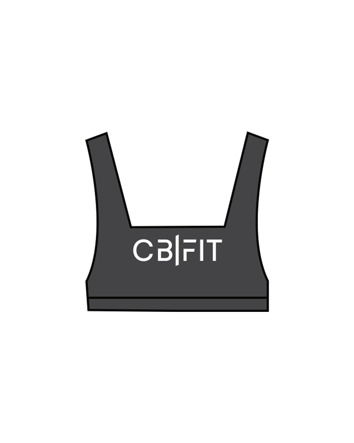 The Box Cut Bra - Pebble - CB Fit - Center Chest & Back Center - White