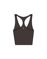 The Racer Tank - Cafe - Honor Pilates - Center Chest Stacked & Back Center - White
