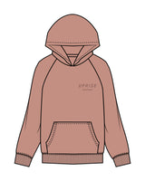 The Womens Hoodie - Clay - Uprise Hot Yoga - Left Chest Stacked - Hoodie - Printed - Tone on Tone