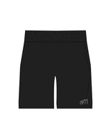 The Womens Jogger Shorts - Black - Studio 11 - Left Leg - Printed - White
