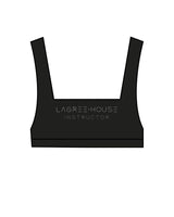 The Box Cut Bra - Black - Lagree House - Center Chest Stacked & Back Center - Instructor - White