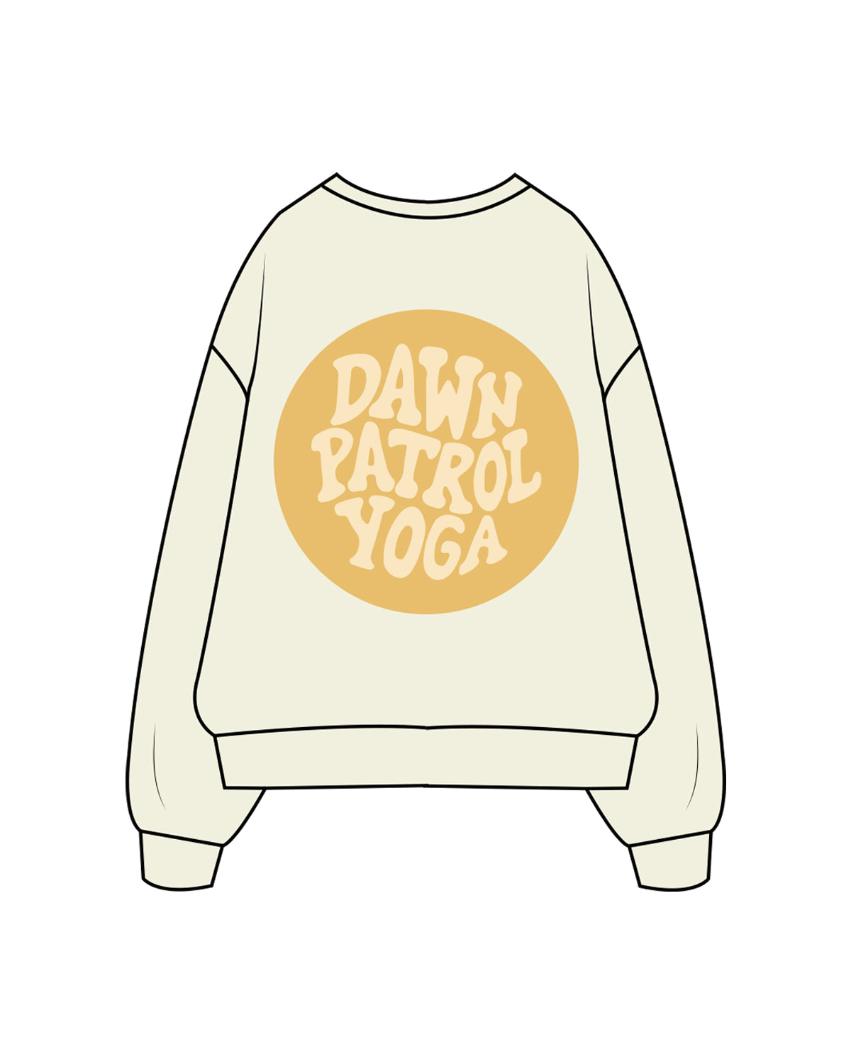 The Mens Crewneck - Butter - Dawn Patrol - Left Chest & Back Center - Full Color