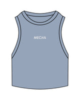 The Ribbed Crop Tank - Powder - MECHA - Center Chest - Embroidered White