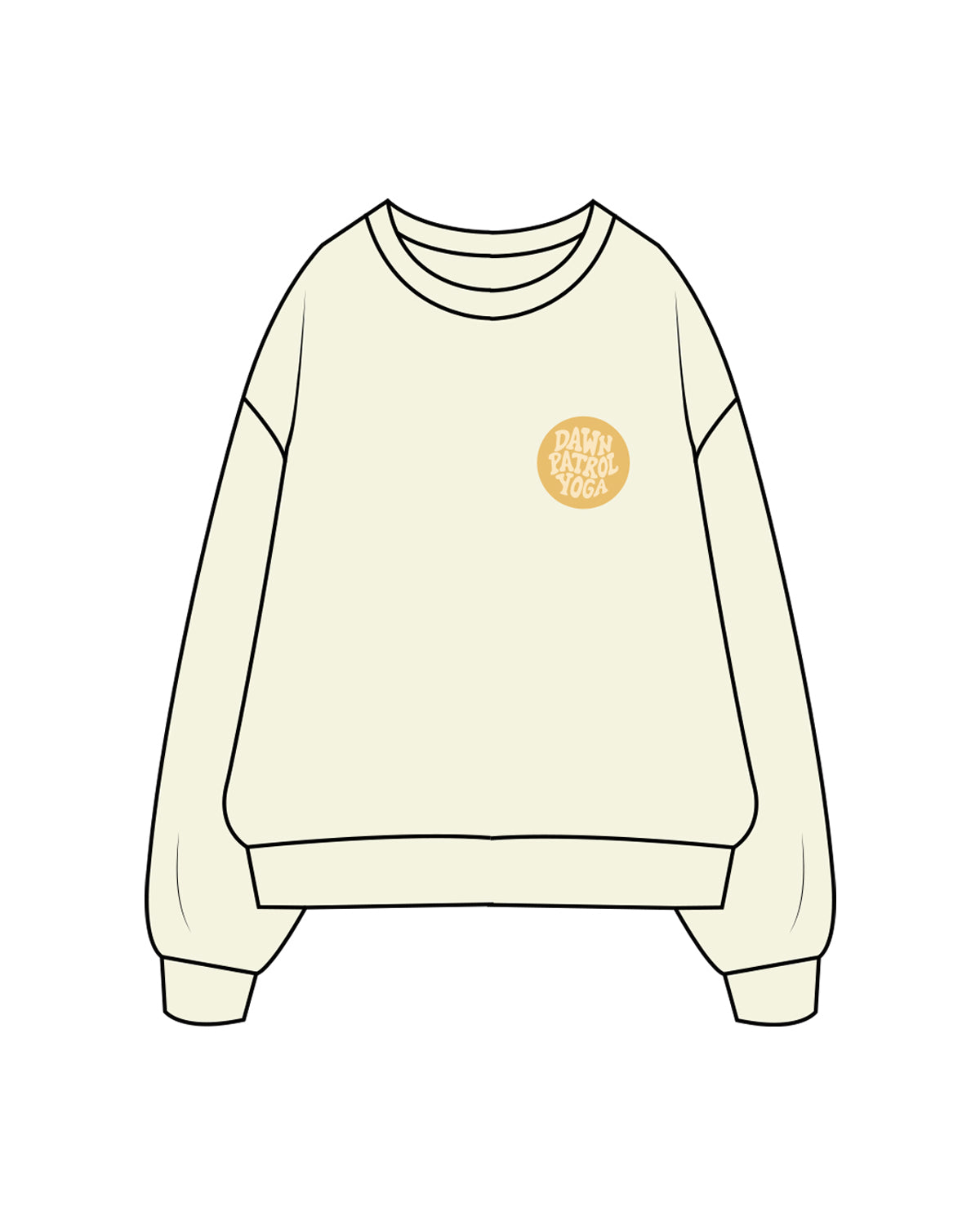 The Mens Crewneck - Butter - Dawn Patrol - Left Chest & Back Center - Full Color