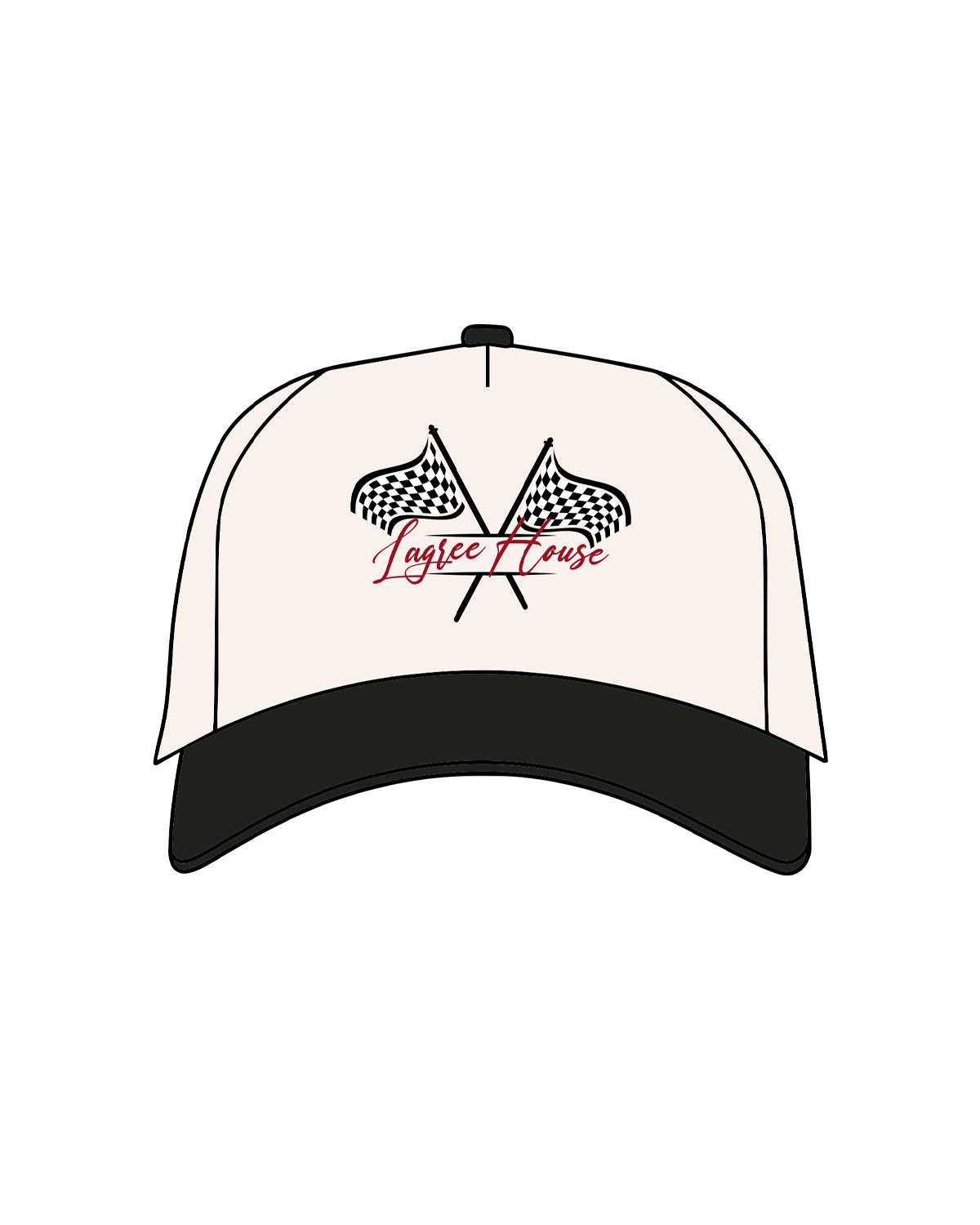 The Canvas Cap - Natural / Coal - Lagree House - Puff Stitch - Center - Flag - Printed - Full Color