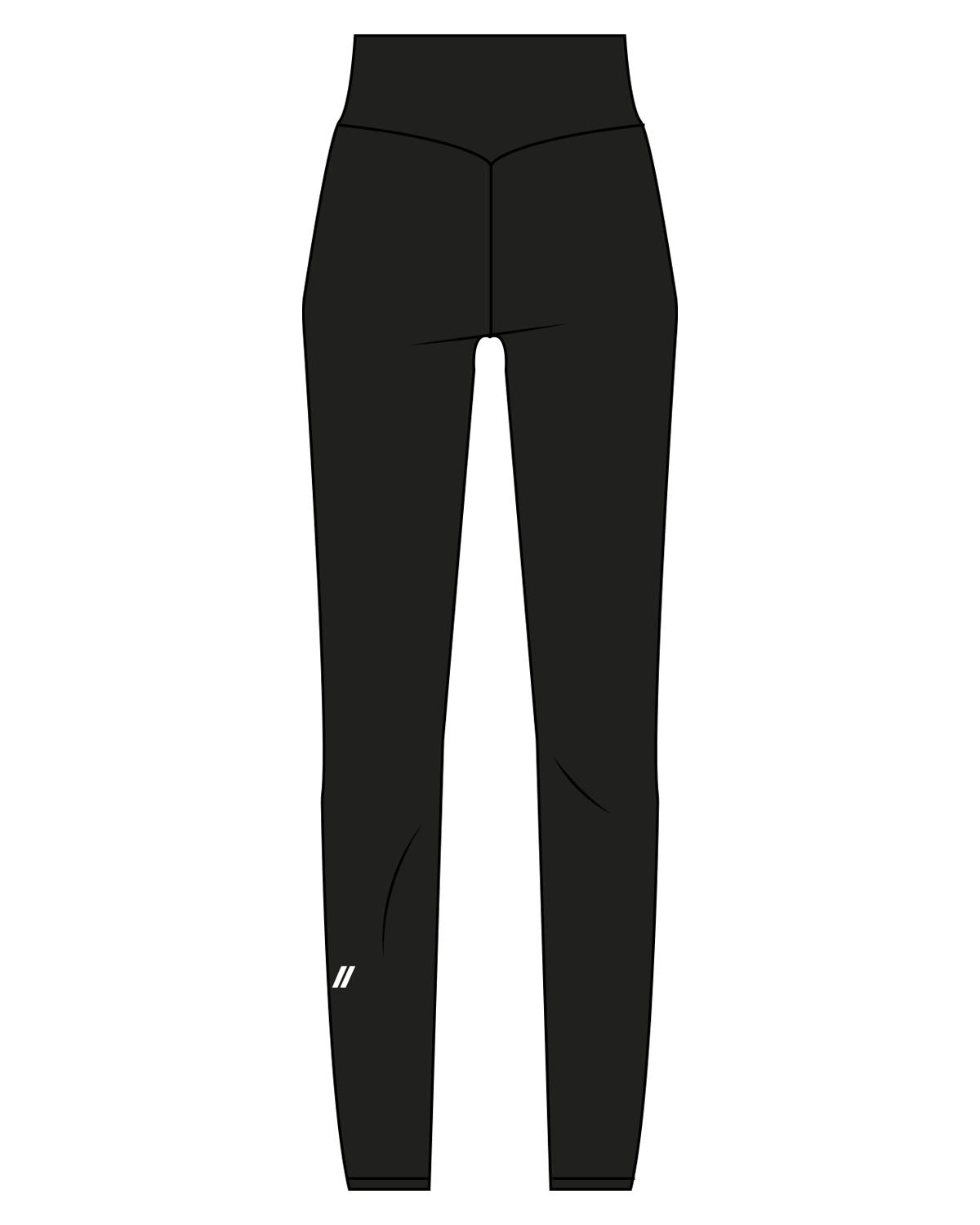 The Basic Legging - Black - Blenders - Front Right Leg Icon - Printed - White