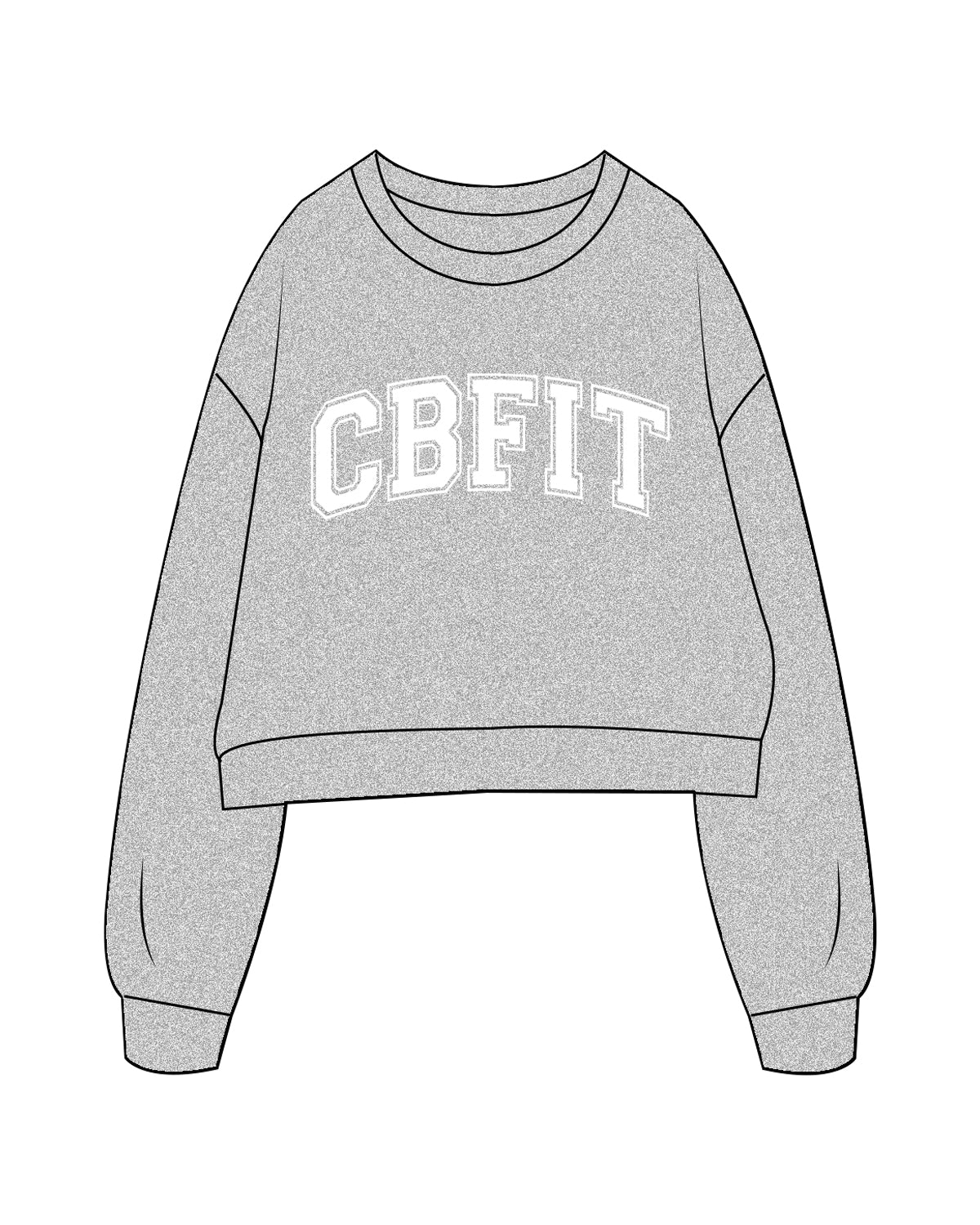 The Oversized Crop - Heather - CB Fit - Center Chest - White