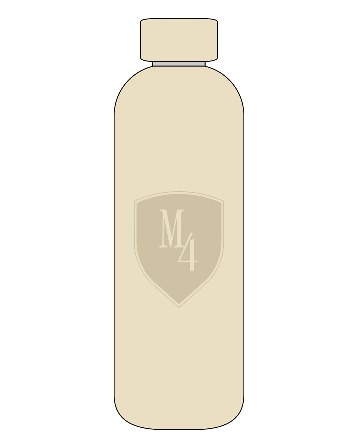 The Water Bottle - Cream - M4Lagree - Center "M4" - Tone on Tone