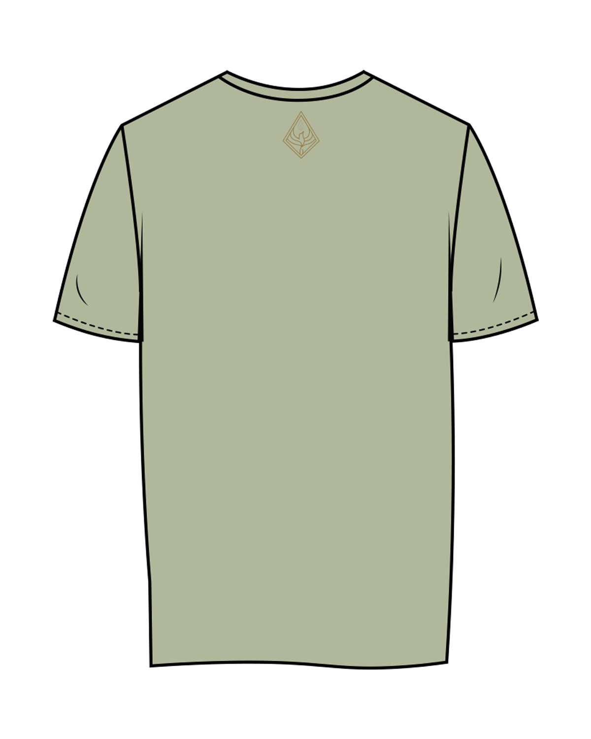 The Womens Tee - Pistachio - Uprise Hot Yoga - Left Chest Stacked - Back Neckline - Printed - Full Color