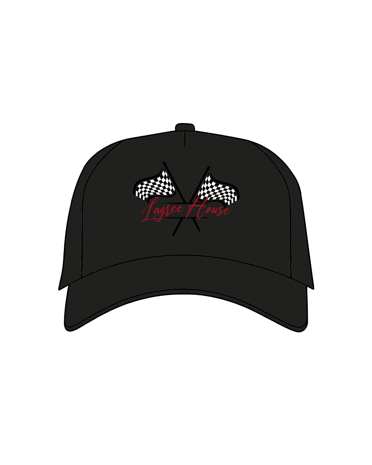 The Canvas Cap - Black - Lagree House - Puff Stitch - Center - Flag - Printed - Full Color