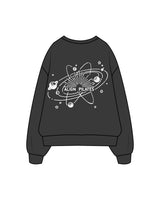 The Mens Crewneck - Washed Black - Align Pilates - Center Chest & Back Illustration - Printed - White