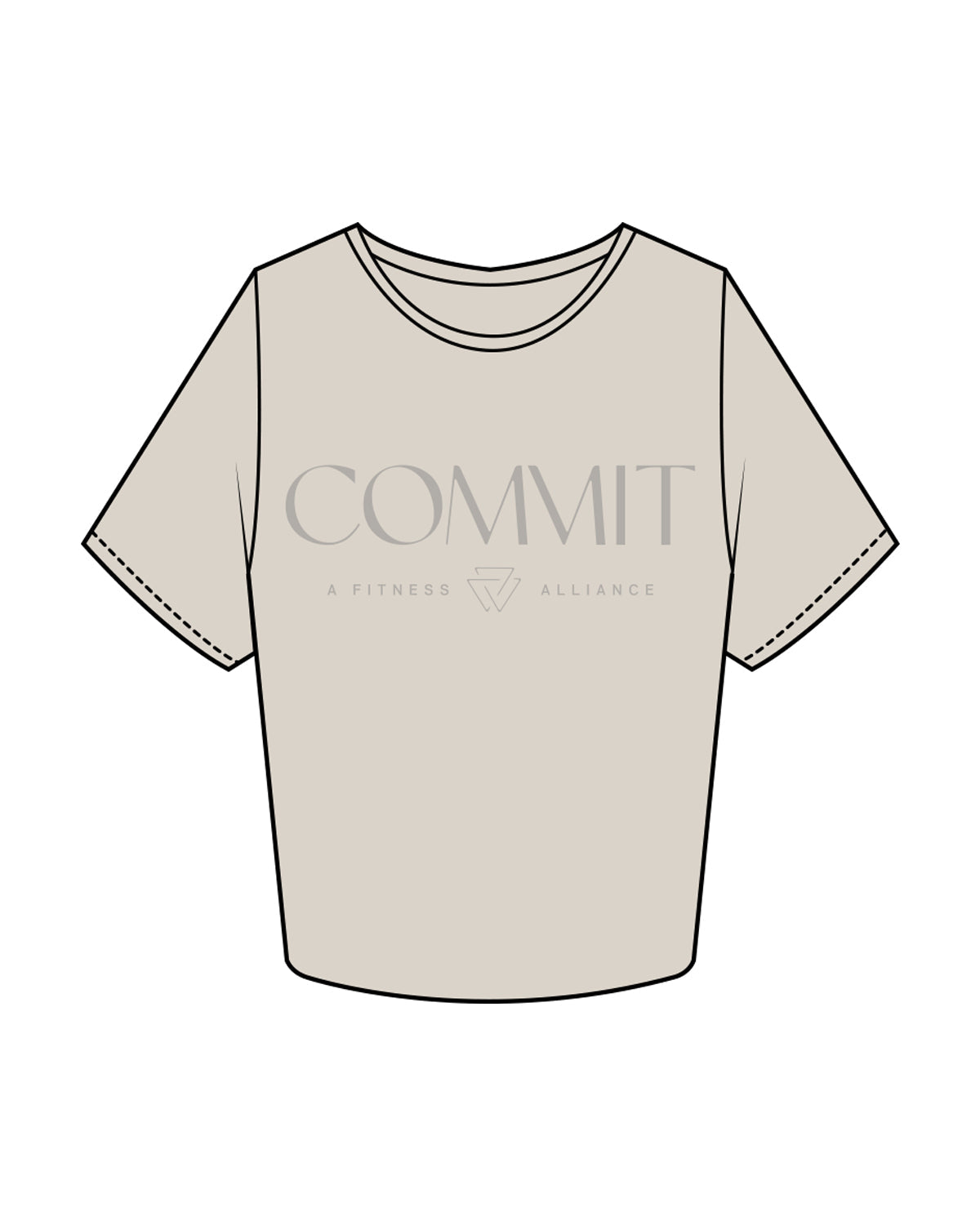 Commit Fitness Crop Tee - Bone with Tone on Tone - Center
