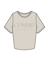 Commit Fitness Crop Tee - Bone with Tone on Tone - Center