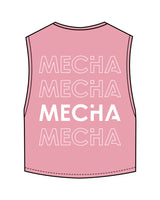 The Crop Muscle Tank - Bubblegum - MECHA - Left Chest & Back Stacked - White
