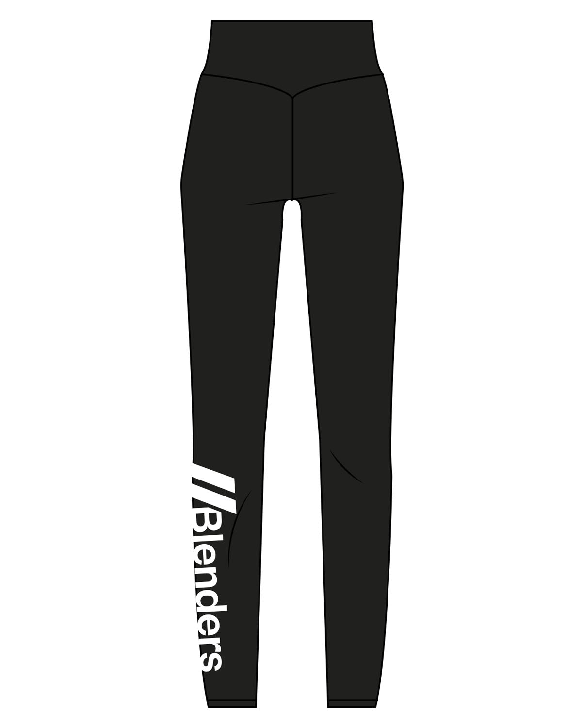 The Basic Legging - Black - Blenders - Front Right Leg - Printed - White