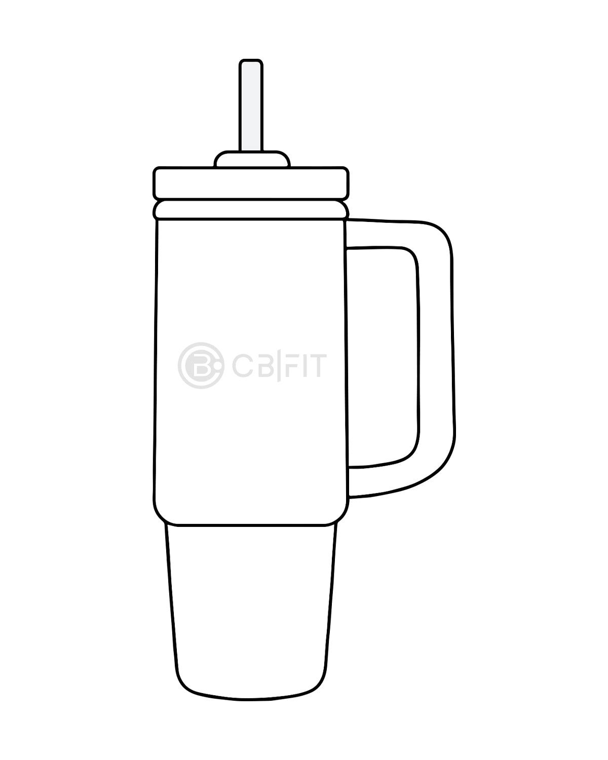 The Tumbler Cup - White - CB Fit - Center - Tone on Tone