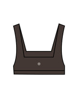 The Box Cut Bra - Cafe - Honor Pilates - Center Chest & Back Center - White