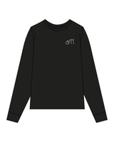 The Womens Long Sleeve - Black - Studio 11 - Left Chest - Embroidered - White