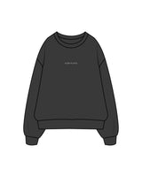 The Mens Crewneck - Washed Black - Align Pilates - Center Chest & Back Illustration - Printed - White