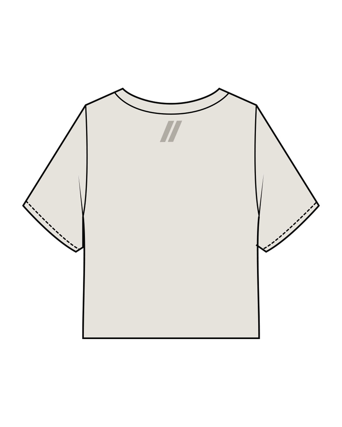 The Heavyweight Crop Tee - Washed Bone - Blenders - Center Chest & Back Neckline - Printed - Tone on Tone