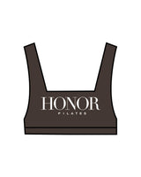 The Box Cut Bra - Cafe - Honor Pilates - Center Chest & Back Center - White