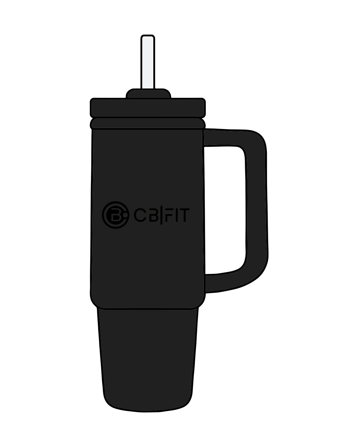 The Tumbler Cup - Black - CB Fit - Center - Tone on Tone