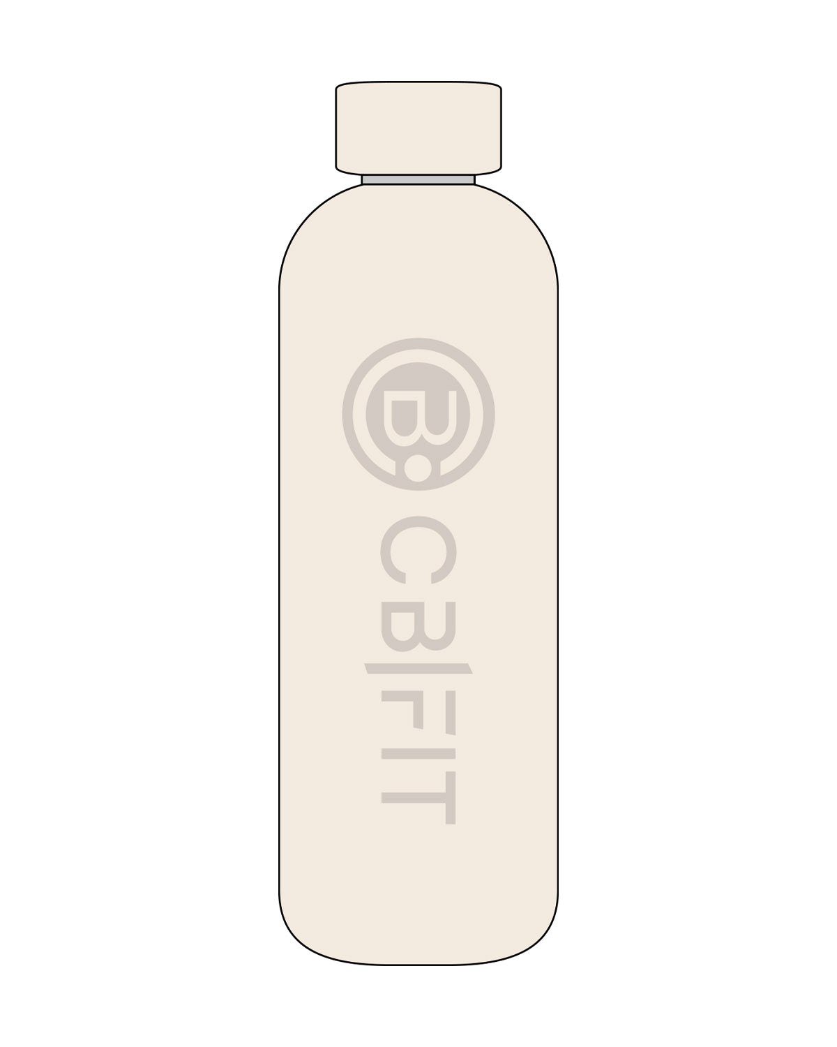 The Water Bottle - Off White - CB Fit - Center - Tone on Tone