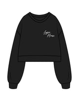 The Womens Crop Crewneck - Black - Lagree House - Left Chest Stacked & Full Back - Full Color