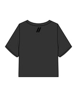 The Heavyweight Crop Tee - Washed Black - Center Chest & Back Neckline - Black