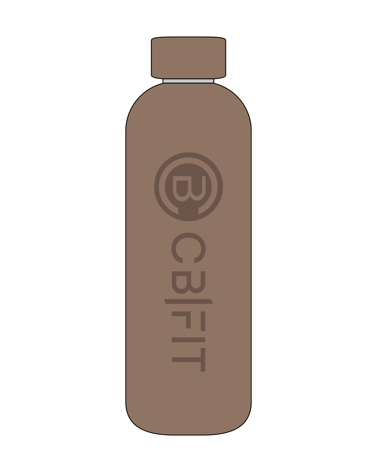 The Water Bottle - Latte - CB Fit - Center - Tone on Tone