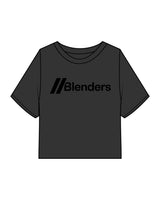 The Heavyweight Crop Tee - Washed Black - Center Chest & Back Neckline - Black