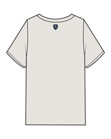 The Mens Heavyweight Tee - Washed Bone - M4Lagree - Center "M4 Stacked" & Back Center Neckline - Navy