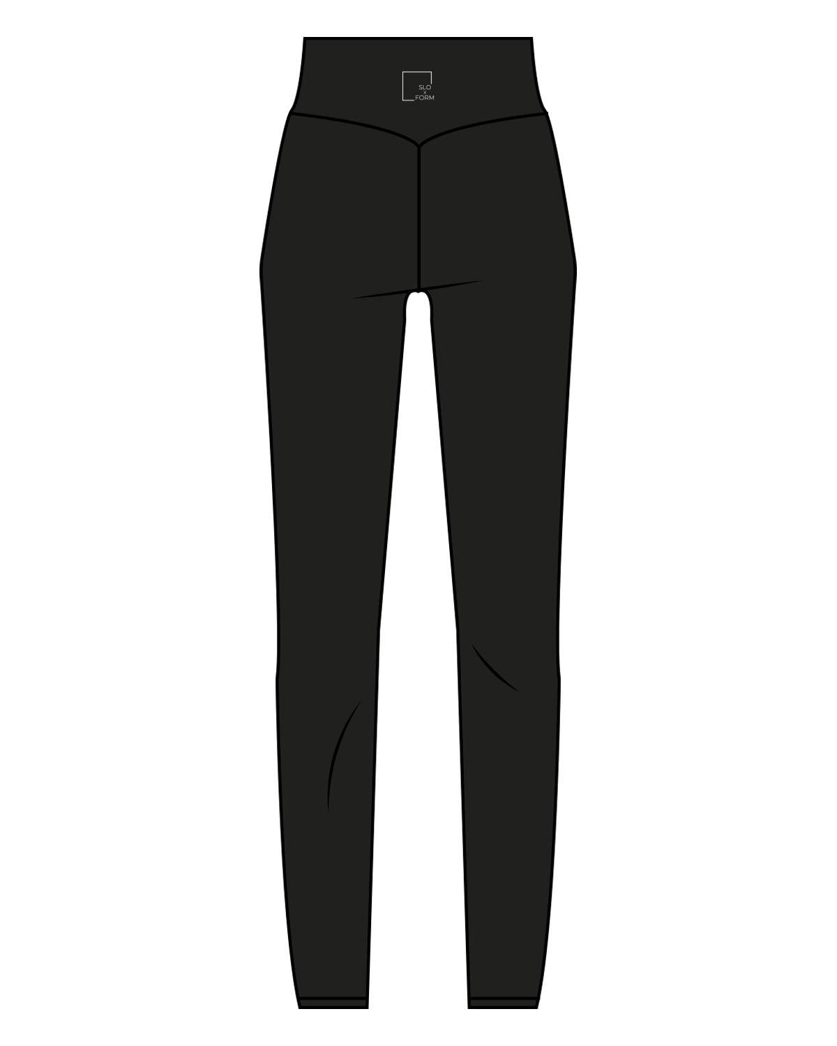 The Basic Legging - Black - Slo x Form - Back Waistline - Printed - White