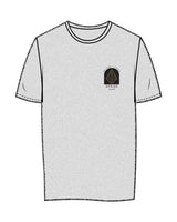 The Womens Tee - Heather - Uprise Hot Yoga- Left Chest Stacked - Back Neckline - Printed - Full Color