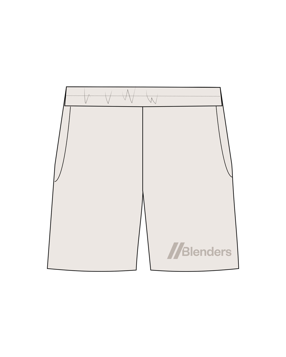 The Mens Sweat Shorts - Bone - Blenders - Left Leg - Printed - Tone on Tone