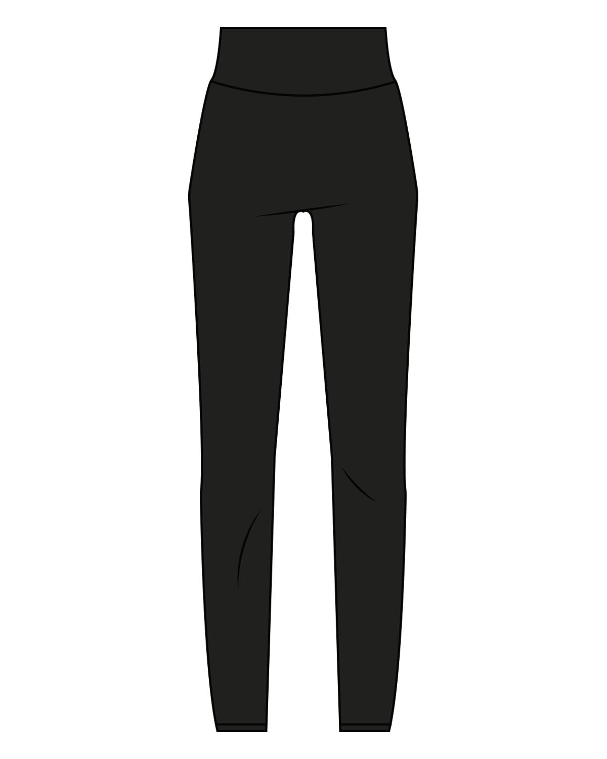 The Basic Legging - Black - Slo x Form - Back Waistline - Printed - White