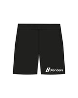 The Mens Sweat Shorts - Black - Blenders - Left Leg - Printed - White