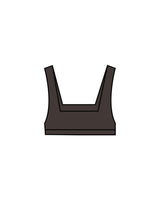 The Box Cut Bra - Cafe - Slo x Form- Center Chest - "Slo x Form" Logo - Printed - White